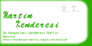 martin kenderesi business card